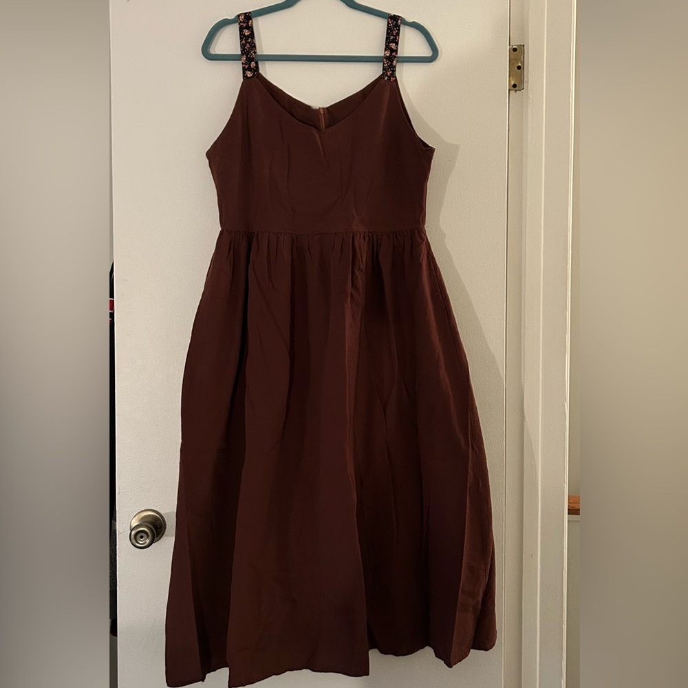 Peasant dress with floral strap